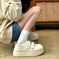 Nouvelles baskets décontractées et polyvalentes pour femmes 2026, à semelle épaisse, en toile imperméable et respirante, avec fermeture auto-agrippante, blanches, toutes saisons