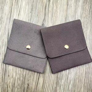 Bolsas de Embalaje de Joyería de Terciopelo con Solapa de Microfibra de Lujo con Logotipo Personalizado, para Collares y Anillos, en Tamaños de 8*8cm/8*10cm - Product Image 6