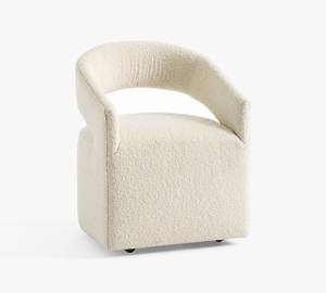 Sillas de Comedor Modernas de Tela Blanca, Muebles para el Hogar, Sillón <span class=keywords><strong>Tapizado</strong></span> con Respaldo Abierto - Product Image 5
