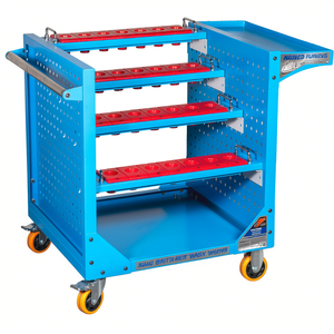 Carrito Portaconos Fervi con 4 Estantes y Bandejas Rojas para Almacenamiento de Herramientas - Product Image 2