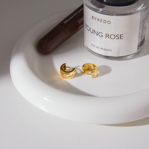 Orecchini a Cerchio Classici J&<span class=keywords><strong>D</strong></span> con Foglia di Strass, Placcati in <span class=keywords><strong>Oro</strong></span> 18K, Acciaio Inossidabile, Eleganti Orecchini a Foglia con Strass - Product Image 5