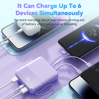 Niveau d'apparence élevé, câble intégré, charge super rapide 22.5W, kit de batterie externe grande capacité 10000mAh