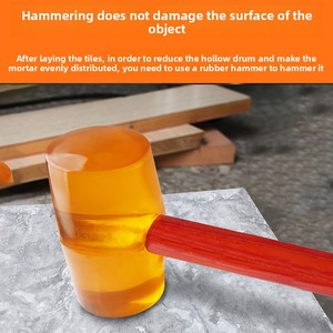 Martillo <span class=keywords><strong>de</strong></span> Goma Transparente con Mango <span class=keywords><strong>de</strong></span> Madera <span class=keywords><strong>para</strong></span> la Instalación y Renovación <span class=keywords><strong>de</strong></span> Baldosas - Product Image 3
