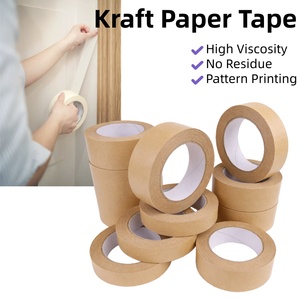 बायोडिग्रेडेबल और कस्टम लोगो मुद्रित स्व-चिपकने वाला क्राफ्ट टेप और क्राफ्ट गमेड टेप मुद्रित किया गया - Product Image 1