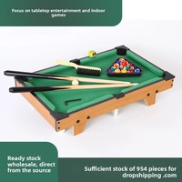 Table de billard miniature pour enfants en gros 51x31x10CM, utilisation domestique, en MDF et velours tweed, sans installation requise, jeu de billard