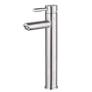 304 Stainless Steel Single Handle Basin Faucet Ceramic Valve Core <b>Deck</b> Mounted Hot And Cold Water Single Hole Faucet - Product Image 3