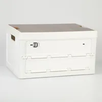 Boîte de rangement de camping pliante moderne à ouverture latérale avec couvercle en PP Organisateur de voiture de grande capacité