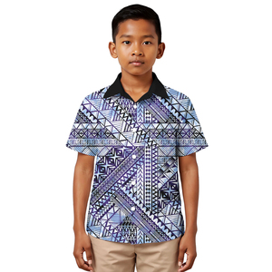 Chemise d'été respirante à manches courtes pour garçon, motif tribal polynésien Elei, personnalisable, tendance, en promotion - Product Image 6