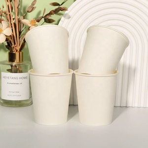 Gobelet en papier blanc jetable, revêtu de PE, biodégradable, rond, pour café - Product Image 1