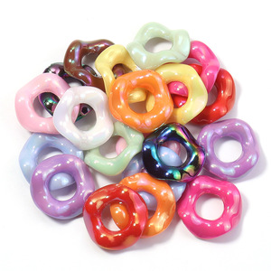 Perles acryliques séparées à trou vertical, à bord festonné, pour la création de stylos, chaînes de téléphone portable, pendentifs de sac et la dentelle DIY - Product Image 5