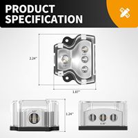 3 Yollu Güç Dağıtım Bloğu Araç Ses Sistemi Bölücü 1 X 0 Gauge Giriş / 3 X 4 Gauge Çıkış Topraklama Dağıtım Bloğu Amper için Araç Tekne