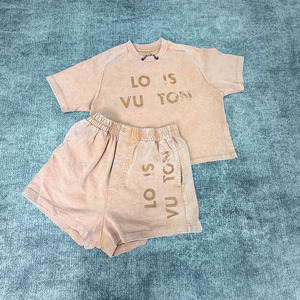 Ensemble <span class=keywords><strong>de</strong></span> T-shirts personnalisés à manches courtes <span class=keywords><strong>en</strong></span> coton respirant avec fermeture éclair, col élastique, imprimé caoutchouc vintage, délavage effet neige, style décontracté - Product Image 2