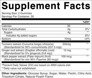 Gomitas Veganas de Cúrcuma y Jengibre de Marca Propia, Suplementos Alimenticios para Adultos con Pimienta Negra que Proporcionan Energía - Product Image 2