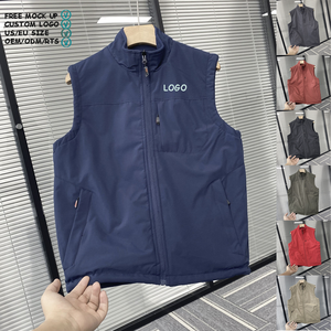 Custom <strong>Men's</strong> Reversible Windproof Vest Winter Outerwear Sleeveless Waistcoat Lined <strong>Fleece</strong> Coat Stand Collar <strong>Gilet</strong> Plus Size 6XL - Product Image 1