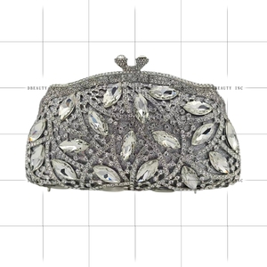 Pochette de Soirée Vintage de Luxe pour Femme avec Strass Floraux et Cristaux, Sac à Main en Forme de Boulette avec Chaîne Amovible pour Fêtes Thématiques et Rendez-vous - Product Image 5
