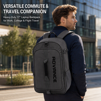 Sac à dos convertible 17 pouces avec poignée de compression et sangle de transport pour ordinateur portable, idéal pour les courts trajets