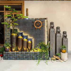 Mur d'eau Quanfangyuan avec rétroéclairage, motif végétal électrique, forme irrégulière, pour la décoration de la maison et des hôtels - Product Image 2