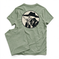 T-shirt graphique gothique western vintage en coton premium surdimensionné, imprimé DTG Kornit, style streetwear, vente en gros OEM