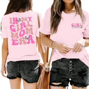 FOXA Women's T-Shirt In My Girl Mom Era Graphic Print Casual <b>Top</b> 100% Cotton Jersey Breathable Regular Sleeve - Product Image 1