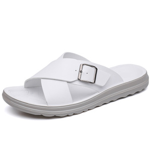Comfdaily Men's <b>Slides</b> Open Toe EVA Sole Anti <b>Slip</b> Casual Sandals White - Product Image 5