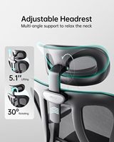 Hbada P3 avec appui-tête et accoudoir de soutien lombaire réglable en 2D Fonction d'inclinaison continue à 145 ° Chaise de bureau ergonomique