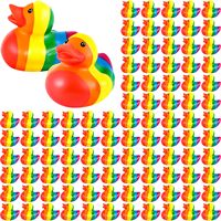 Wowei arc-en-ciel caoutchouc canard Mini canards en vrac arc-en-ciel décorations de fête baignoire canard pour coloré fête d'anniversaire LGBT faveurs cadeau