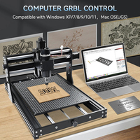 Mini routeur de bureau CNC 4030 Pro 3 axes 500W pour le travail du bois, moteur pas à pas NEMA 23, broche simple, contrôle GRBL, table en aluminium
