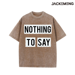 Übergroßes 'NOTHING to SAY' Sarkastisches Streetwear Retro T-Shirt USA Lokales Lager Großhandel Hip-Hop Kurzarm-Shirt - Product Image 2