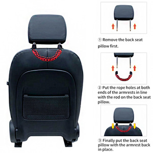 <b>Car</b> Rear Seat Braided Rope Handles Nylon Universal Seat <b>Armrests</b> Drive Assist Handle Black Red Blue Yellow Green - Product Image 3