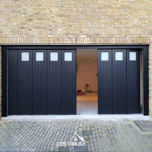 Portes de <span class=keywords><strong>garage</strong></span> sectionnelles coulissantes latérales en alliage d'aluminium moderne, portes de <span class=keywords><strong>garage</strong></span> résidentielles à <span class=keywords><strong>ouverture</strong></span> latérale horizontale - Product Image 1