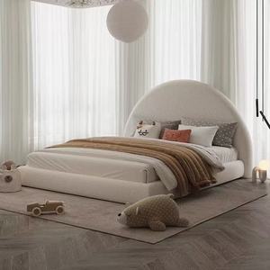 Modern Luxury King-Size <strong>Bed</strong> in Cream White High Quality Fabric <strong>Shell</strong> Contemporary Style Soft Upholstered <strong>Beds</strong> for Home Design