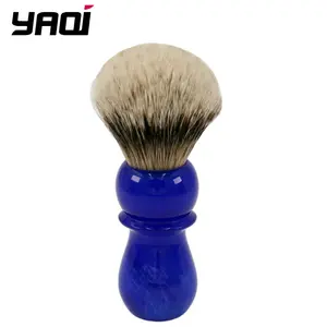 RTS <span class=keywords><strong>YAQI</strong></span> 24mm Arctic Sky Deep Blue grip Silvertip Badger Hair hommes rasage humide brosse barbier - Product Image 1