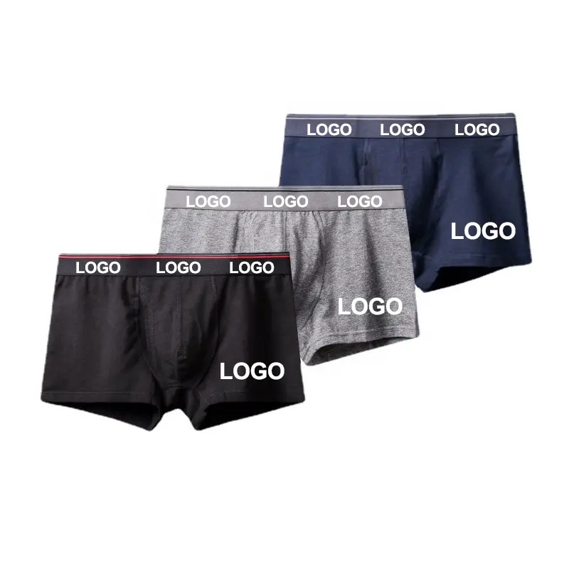 Custom Solid Cotton Breathable Comfortable Underwear Super-elastic Shorts Black Underpants Men's Briefs & Boxers
