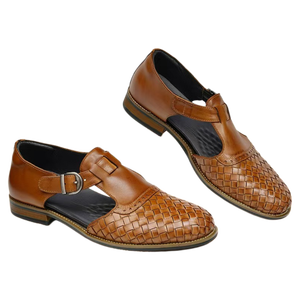 Sandales décontractées pour hommes, sandales en cuir respirantes de haute qualité, légères et élégantes, pantoufles en cuir véritable - Product Image 2