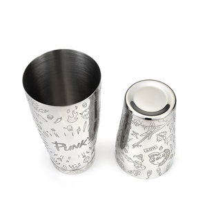 Coctelera Boston de Acero Inoxidable de 850/550 ml con Diseño Punk Fusion <span class=keywords><strong>Mexicano</strong></span>, para Mezclar Cócteles - Product Image 4