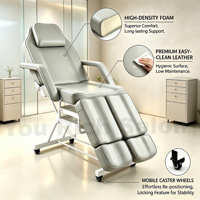 Table de massage esthétique ergonomique en gros avec logo personnalisé, ensemble de tabourets roulants hydrauliques confortables pour soins du visage et spa