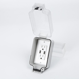 Ổ cắm điện ngoài trời chống thấm nước bằng nhựa One <span class=keywords><strong>Gang</strong></span>, có nắp che, bảo vệ ổ cắm chuẩn Mỹ, công suất 20A, tương thích với WiFi - Product Image 2