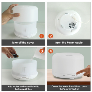 Điện 500ml siêu âm cho loa RGB LED ánh sáng điều khiển từ xa tạo độ ẩm hương liệu khuếch tán 1 năm để sử dụng nhà - Product Image 5