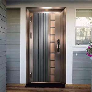 Porte d'entrée de sécurité en acier, porte de Villa en acier inoxydable, porte de sécurité anti-corrosion - Product Image 5