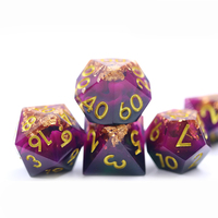 2023 dés en résine 7 pièces Dnd Set Dungeons & Dragons Résine polyédrique Dés tranchants