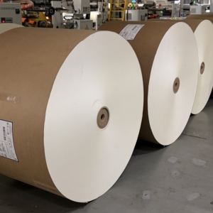 Rouleau de papier enduit de PE en vrac, imperméable et résistant à la graisse, matière première pour contenants alimentaires à emporter - Product Image 1