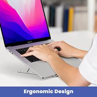 Support d'ordinateur portable ergonomique pliable en aluminium, support de bureau pour ordinateur portable, 6 angles, hauteur réglable, pour Mac Pro