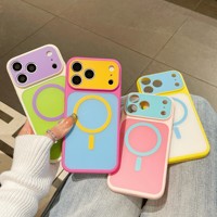 Étui de téléphone magnétique OEM bicolore pour iPhone 18 Pro Max 17 avec dos en PC doux au toucher et pare-chocs en TPU texture cuir