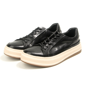 Baskets en cuir de cheval marron à lacets, semelle épaisse et rembourrée, chaussures décontractées pour jeunes - Product Image 4