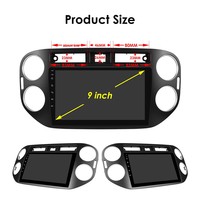 Écran large Android 9 pouces compatible avec Tiguan 2006-2016, navigation, Carplay, tableau de bord intégré 2DIN 1280x720