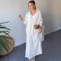 Ensemble chemise décontractée pour femmes Robe d'été chemise à manches longues Robe midi pour femmes Ensemble deux pièces ample