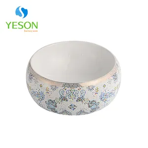 Прямая Продажа с фабрики Yeson, маленькие круглые матовые серебряные умывальники ручной работы, керамические раковины для ванной комнаты