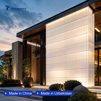 Panneau rectangulaire en polycarbonate alvéolaire à clipser pour revêtement mural extérieur, décoration et éclairage