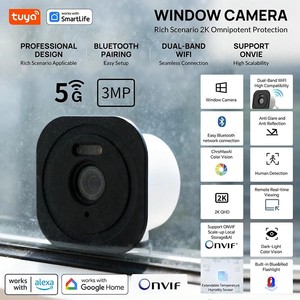 Nouvelle arrivée, caméra CCTV sans fil WiFi double bande haute définition 3MP, vision nocturne couleur, audio bidirectionnel, caméra intérieure/extérieure - Product Image 5