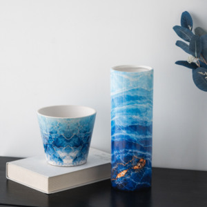 Pots en céramique bleu marbré en gros pour plantes, pots décoratifs pour plantes d'intérieur, jardinières <span class=keywords><strong>et</strong></span> pots à fleurs modernes pour la décoration de la maison - Product Image 2